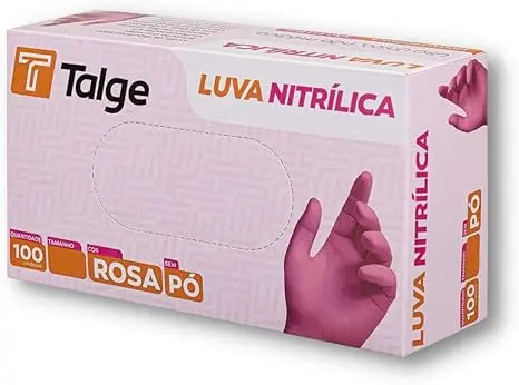 luva descartavel rosa